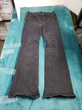 Ann Taylor Jeans Size 8 Womens Black Pants Ladies Denim Mid Rise Bootcut Flared